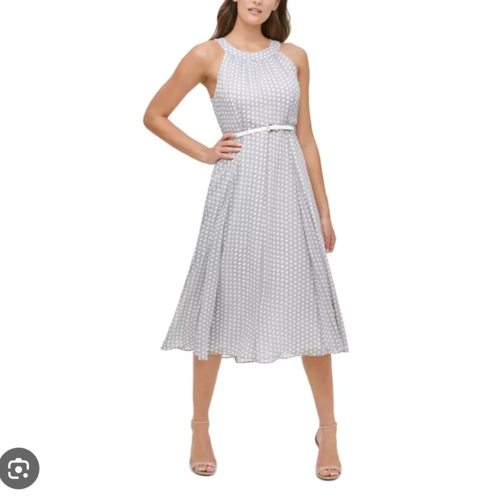 EUC TOMMY HILFIGER Lined Polka Dress - Belt Missing !